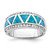 Sterling Silver Rhodium-Plated Triangle Blue Lab-Created Opal & Cubic Zirconia Ring