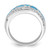 Sterling Silver Rhodium-Plated Triangle Blue Lab-Created Opal & Cubic Zirconia Ring - View 2