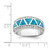 Sterling Silver Rhodium-Plated Triangle Blue Lab-Created Opal & Cubic Zirconia Ring - View 5