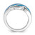 Sterling Silver Rhodium-Plated Created Blue Lab-Created Opal Inlay Ring, 2.2 mm - View 2