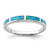 Sterling Silver Rhodium-Plated Blue Lab-Created Opal Inlay Band Ring, 1.43 mm
