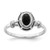 Sterling Silver Rhodium-Plated with Black Oval Onyx Stone Ring, 1.69 mm