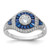 Sterling Silver Rhodium-Plated Blue Lab-Created Spinel & Cubic Zirconia Ring