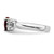 Sterling Silver Rhodium-Plated Heart Garnet & White Topaz Ring, 3.3 mm - View 3