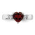 Sterling Silver Rhodium-Plated Heart Garnet & White Topaz Ring, 3.3 mm - View 4