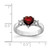 Sterling Silver Rhodium-Plated Heart Garnet & White Topaz Ring, 3.3 mm - View 5