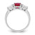 Sterling Silver Rhodium-Plated Lab-Created Corundum & Cubic Zirconia 3 Stone Ring, 1.57 mm - View 2