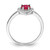 Sterling Silver Rhodium-Plated Lab-Created Corundum & Cubic Zirconia Heart Ring, 1.54 mm - View 2