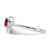 Sterling Silver Rhodium-Plated Lab-Created Corundum & Cubic Zirconia Heart Ring, 1.54 mm - View 3
