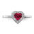Sterling Silver Rhodium-Plated Lab-Created Corundum & Cubic Zirconia Heart Ring, 1.54 mm - View 4