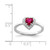 Sterling Silver Rhodium-Plated Lab-Created Corundum & Cubic Zirconia Heart Ring, 1.54 mm - View 5