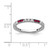 Sterling Silver Rhodium-Plated Lab-Created Ruby and Round Cubic Zirconia Band Ring, 2.5 mm - View 3