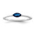 Sterling Silver Rhodium-Plated Blue Cubic Zirconia Ring, 1.18 mm
