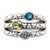 Sterling Silver Blue, Green & Purple Cubic Zirconia Oxidized Ring - View 5