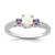 Sterling Silver Rhodium-Plated Lab-Created Opal and Cubic Zirconia Ring, 1.65 mm