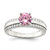 Sterling Silver Rhodium-Plated Pink and Clear Cubic Zirconia Ring