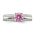 Sterling Silver Rhodium-Plated Pink and Clear Cubic Zirconia Ring - View 4