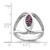 Sterling Silver Rhodium-Plated Rhodolite Garnet Ring, 15.02 mm Top Length, 7.11 mm Top Width, Textured - View 4