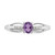 Sterling Silver Rhodium-Plated 0.03ct Diamond Amethyst Ring, 1.46 mm - View 5