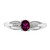 Sterling Silver Rhodium-Plated 0.03ct Diamond Rhodolite Garnet Ring, 1.46 mm - View 5