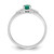 Sterling Silver Rhodium-Plated 0.03ct Diamond Lab-Created Emerald Ring, 1.46 mm - View 2