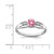 Sterling Silver Rhodium-Plated 0.03ct Diamond Pink Tourmaline Ring, 1.46 mm - View 3