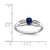 Sterling Silver Rhodium-Plated 0.03ct Diamond Lab-Created Sapphire Ring, 1.46 mm - View 3