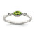 Sterling Silver Rhodium-Plated Polished Peridot and White Topaz Ring, 1.65 mm