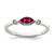 Sterling Silver Rhodium-Plated-Pltd Polished Lab-Created Ruby and White Topaz Ring, 1.65 mm