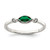 Sterling Silver Rhodium-Plated-Platd Polished Lab-Created Emerald/White Topaz Ring, 1.65 mm
