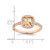 Sterling Silver Rose-Tone Square Peach Cubic Zirconia Halo Ring, 1.94 mm - View 5