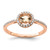 Sterling Silver Rose-Tone Peach Cubic Zirconia Halo Ring, 1.51 mm