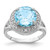 Sterling Silver Rhodium-Plated 10 mm Round Blue Topaz & Cubic Zirconia Ring