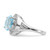 Sterling Silver Rhodium-Plated 10 mm Round Blue Topaz & Cubic Zirconia Ring - View 3