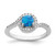 Sterling Silver Rhodium-Plated Created Blue Lab-Created Opal /Cubic Zirconia Halo Ring, 1.9 mm