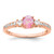 Sterling Silver Rose-Tone Created Pink Lab-Created Opal and Cubic Zirconia Ring, 1.72 mm