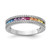 Prizma Sterling Silver Rhodium-Plated Princess White and Colorful Channel-Set Cubic Zirconia Ring, 2.6 mm