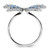 Sterling Silver Rhodium-Plated Polished Blue & White Cubic Zirconia Butterfly Ring, 2.4 mm - View 2