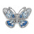 Sterling Silver Rhodium-Plated Polished Blue & White Cubic Zirconia Butterfly Ring, 2.4 mm - View 5