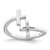 Sterling Silver Rhodium-Plated Cubic Zirconia Double Cross Adjustable Ring, 1.7 mm