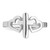 Sterling Silver Rhodium-Plated Hearts & Cross Ring, 2.2 mm - View 5