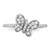 Sterling Silver Rhodium-Plated Cubic Zirconia Butterfly Ring, 1.9 mm - View 5