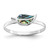 Sterling Silver Rhodium-Plated Abalone Leaf Ring, 1.8 mm