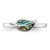 Sterling Silver Rhodium-Plated Abalone Leaf Ring, 1.8 mm - View 5