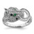 Sterling Silver Rhodium-Plated Polished Cubic Zirconia Cheetah Ring, 2.5 mm