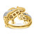 Sterling Silver Rhodium-Plated Gold-Tone Mom & Baby Cubic Zirconia Elephants Ring, 2.7 mm - View 6
