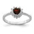 Sterling Silver Rhodium-Plated Garnet & Cubic Zirconia Heart Ring, 2 mm