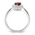 Sterling Silver Rhodium-Plated Garnet & Cubic Zirconia Heart Ring, 2 mm - View 2