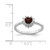 Sterling Silver Rhodium-Plated Garnet & Cubic Zirconia Heart Ring, 2 mm - View 3