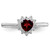 Sterling Silver Rhodium-Plated Garnet & Cubic Zirconia Heart Ring, 2 mm - View 5